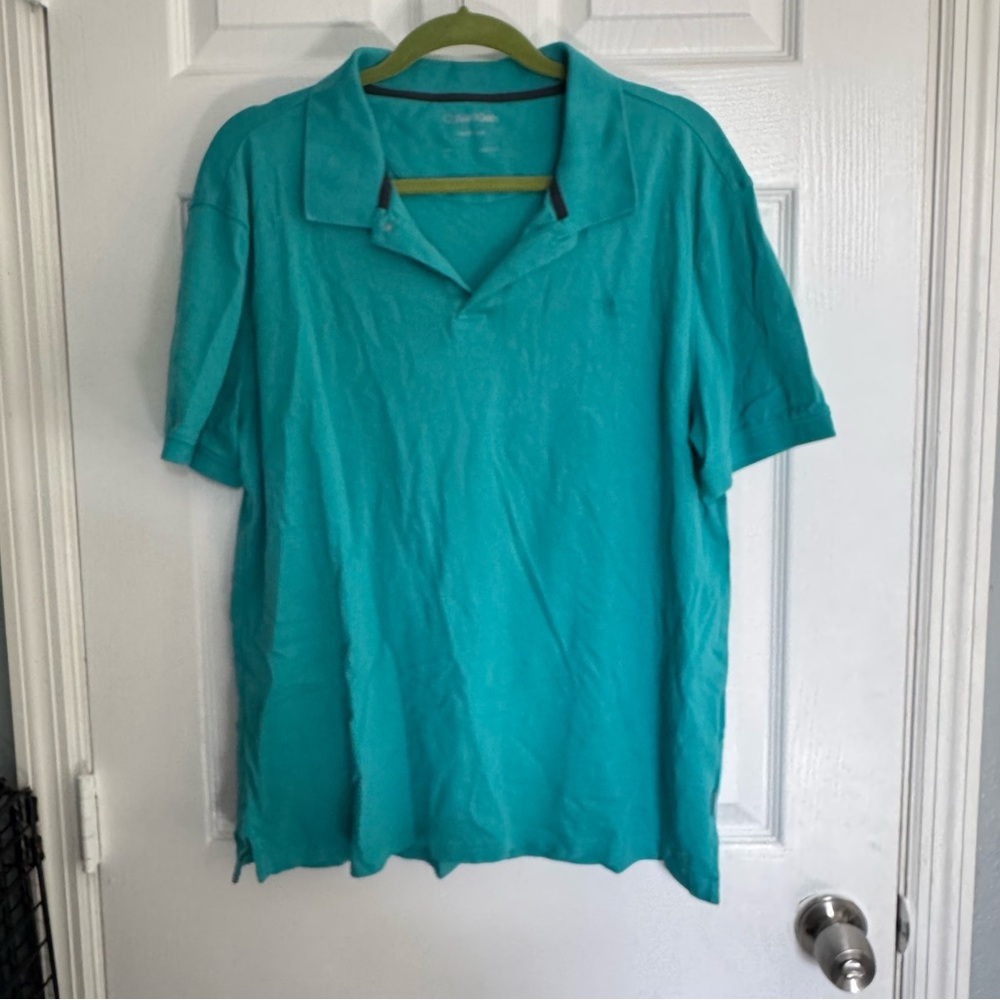 3 for $15 Men’s Calvin Klein Turquoise Polo Shirt - size L
